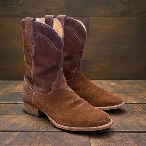 TECOVAS The Shane Roper Boots Brown Suede Size 11 EE